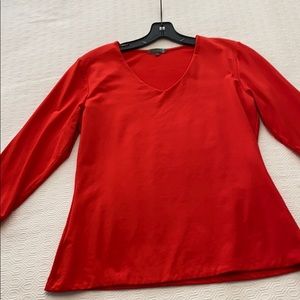Judy P 3/4 sleeve tomato red top